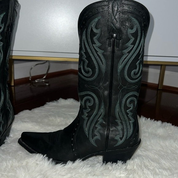 Ariat Heritage Vintage X Toe Black / Green Western Boots - #10005918 - Sz 8 B - Picture 1 of 8